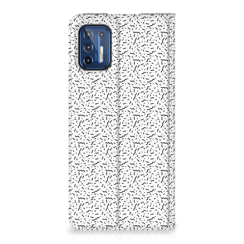 Motorola Moto G9 Plus Hoesje met Magneet Stripes Dots - B2C Telecom