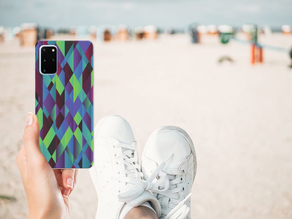 Samsung Galaxy S20 Plus TPU Hoesje Abstract Green Blue B2C Telecom