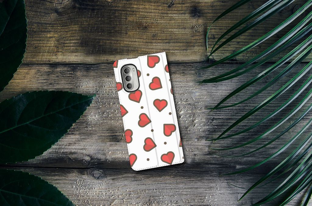 Motorola Moto G51 5G Hoesje met Magneet Hearts - B2C Telecom