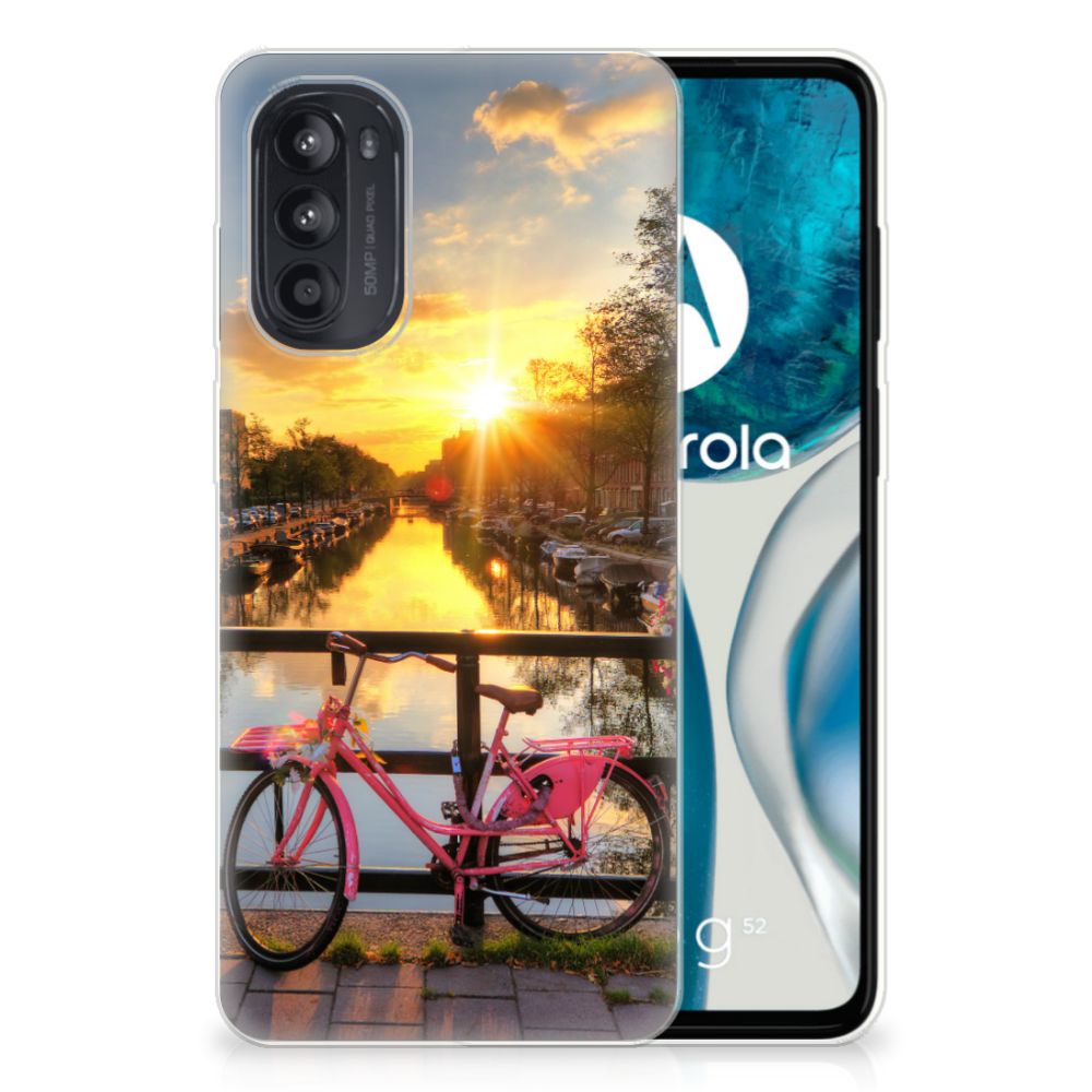 Motorola Moto G52/G82 Siliconen Back Cover Amsterdamse Grachten