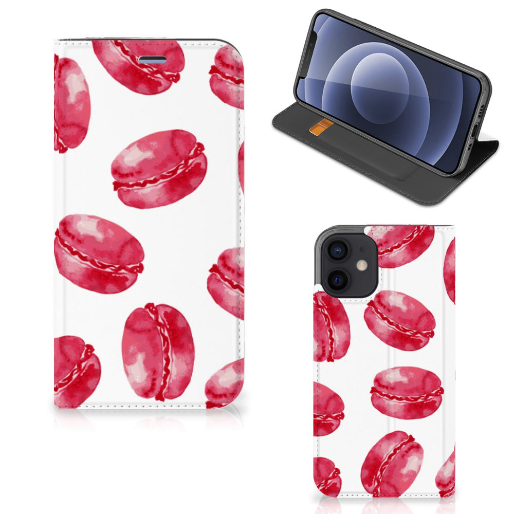 iPhone 12 Mini Flip Style Cover Pink Macarons