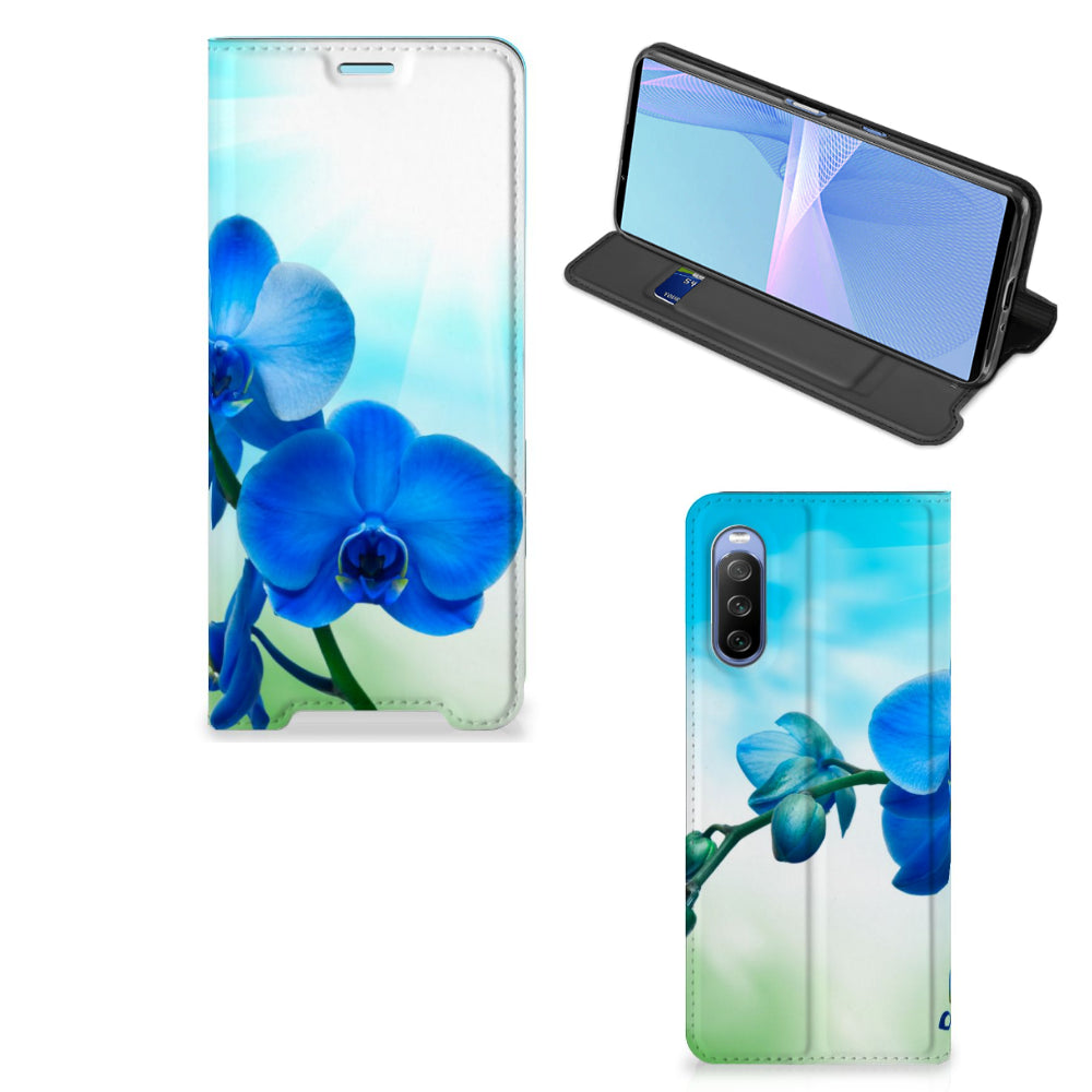 Sony Xperia 10 III Smart Cover Orchidee Blauw - Cadeau voor je Moeder