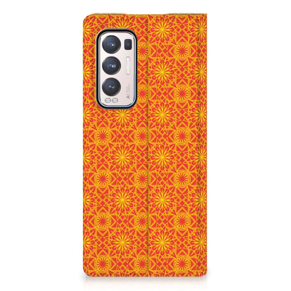 OPPO Find X3 Neo Hoesje met Magneet Batik Oranje - B2C Telecom