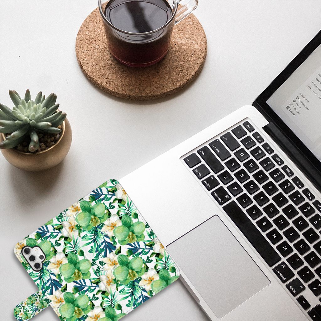 Samsung Galaxy A32 5G Hoesje Orchidee Groen