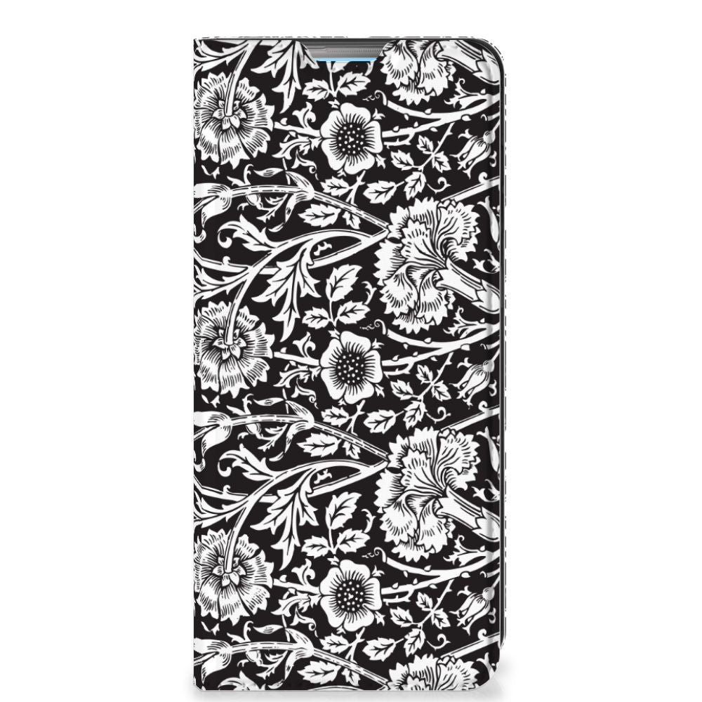 OPPO A74 4G Smart Cover Black Flowers - B2C Telecom