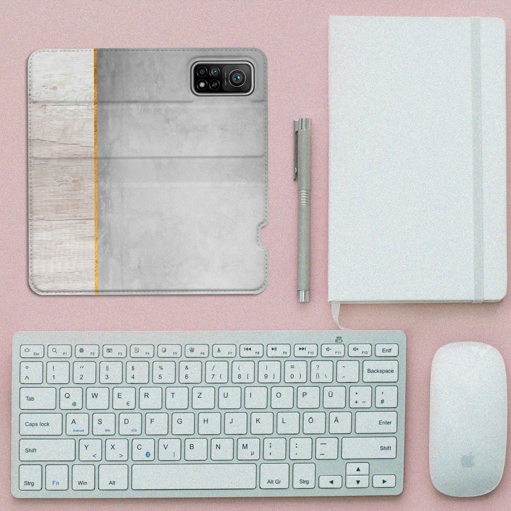 Xiaomi Mi 10T | 10T Pro Book Wallet Case Wood Concrete - B2C Telecom