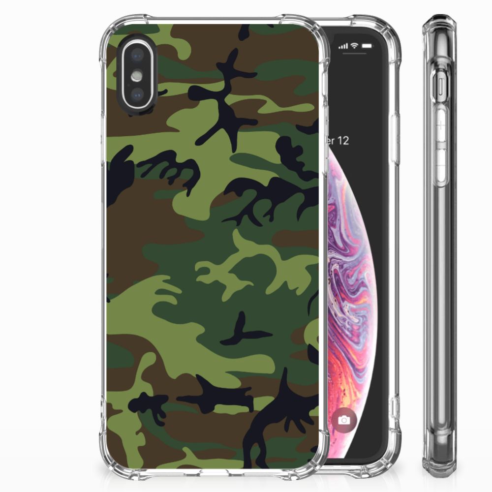 Apple iPhone X | Xs Doorzichtige Silicone Hoesje Army Dark