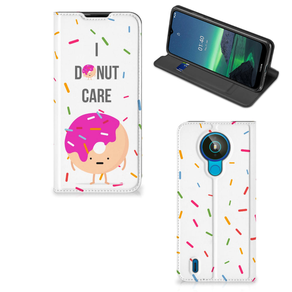 Nokia 1.4 Flip Style Cover Donut Roze