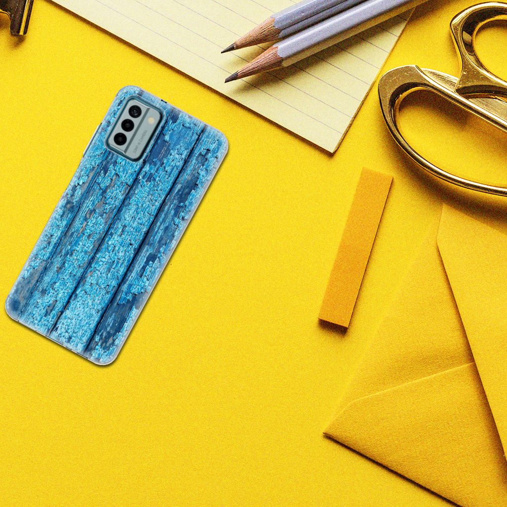 Nokia G22 Bumper Hoesje Wood Blue