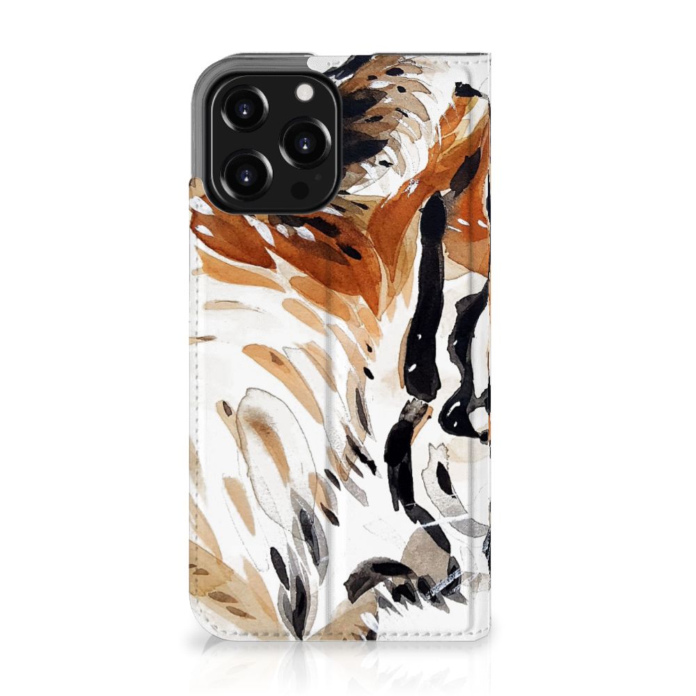 Bookcase iPhone 13 Pro Max Watercolor Tiger - B2C Telecom