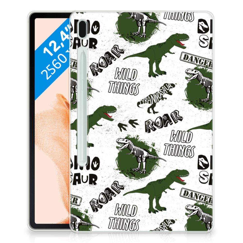 Back Case voor Samsung Galaxy Tab S7FE Dinosaurus - B2C Telecom