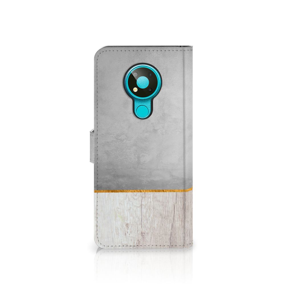 Nokia 3.4 Book Style Case Wood Concrete