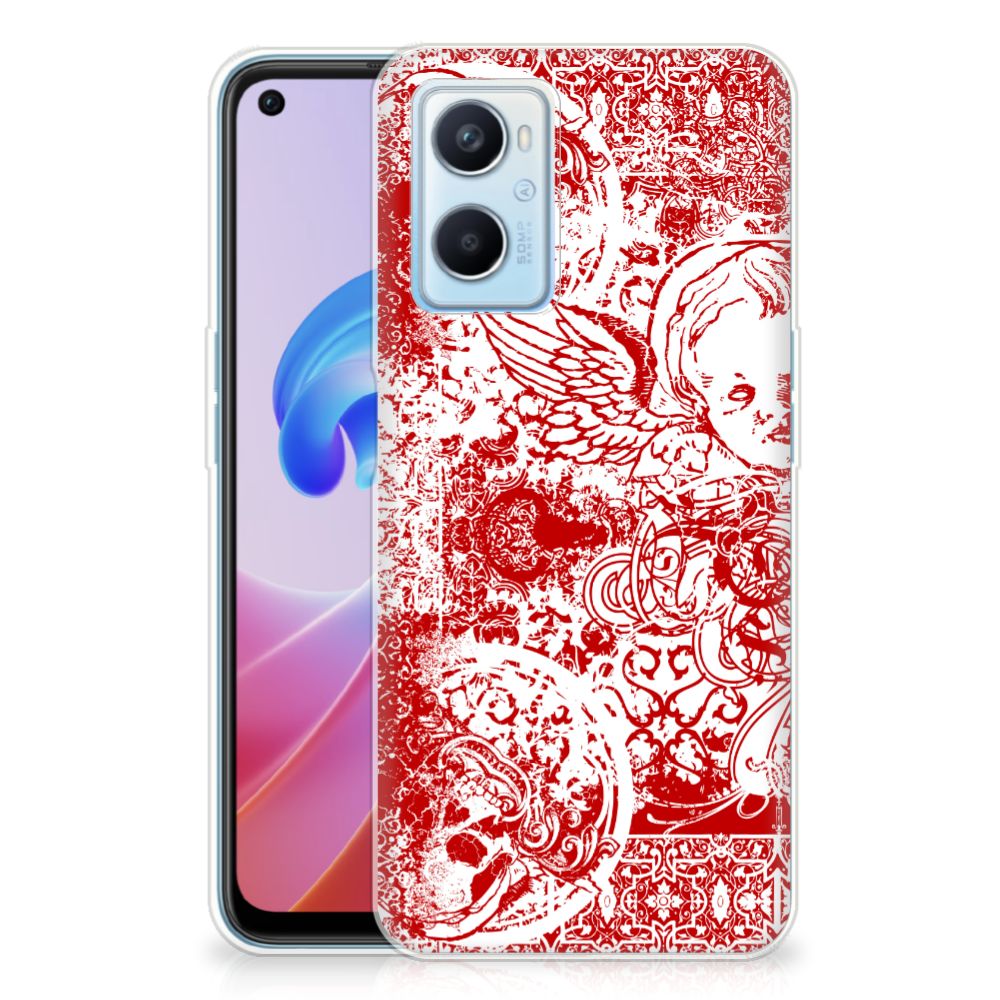 Silicone Back Case OPPO A96 | OPPO A76 Angel Skull Rood