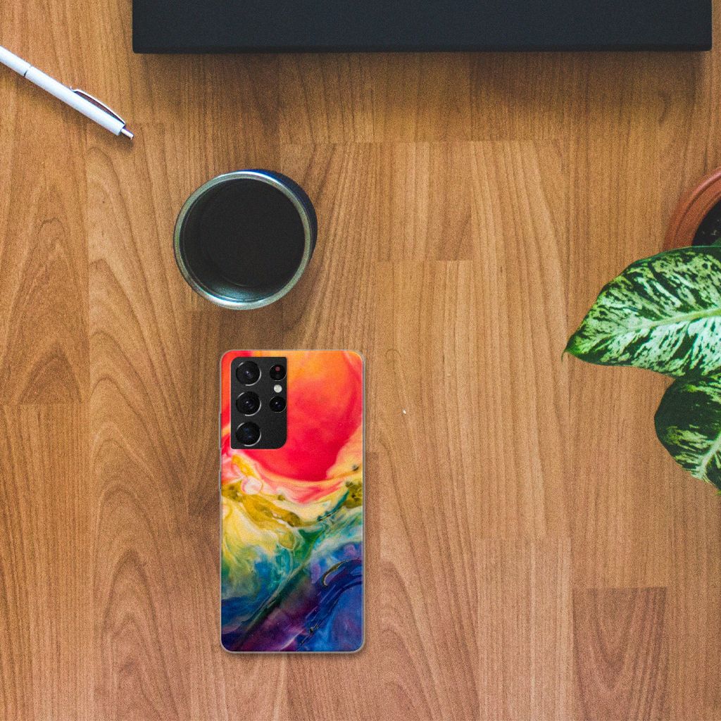 Hoesje maken Samsung Galaxy S21 Ultra Watercolor Dark B2C Telecom