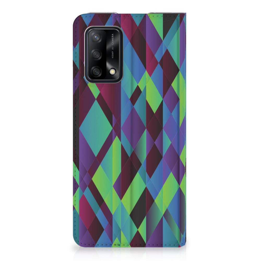 OPPO A74 4G Stand Case Abstract Green Blue - B2C Telecom