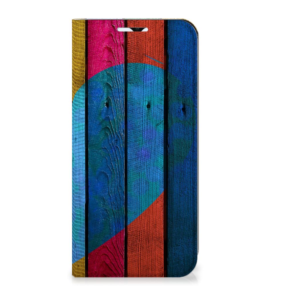 Samsung Galaxy A23 Book Wallet Case Wood Heart - Cadeau voor je Vriend - B2C Telecom