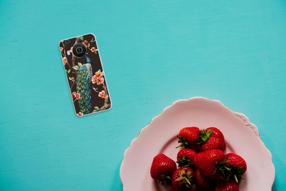 Nokia X10 | X20 TPU Hoesje Pauw met Bloemen