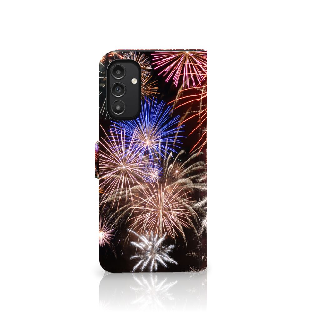 Samsung Galaxy A14 5G Wallet Case met Pasjes Vuurwerk met kleurrijke vuurwerkprint.