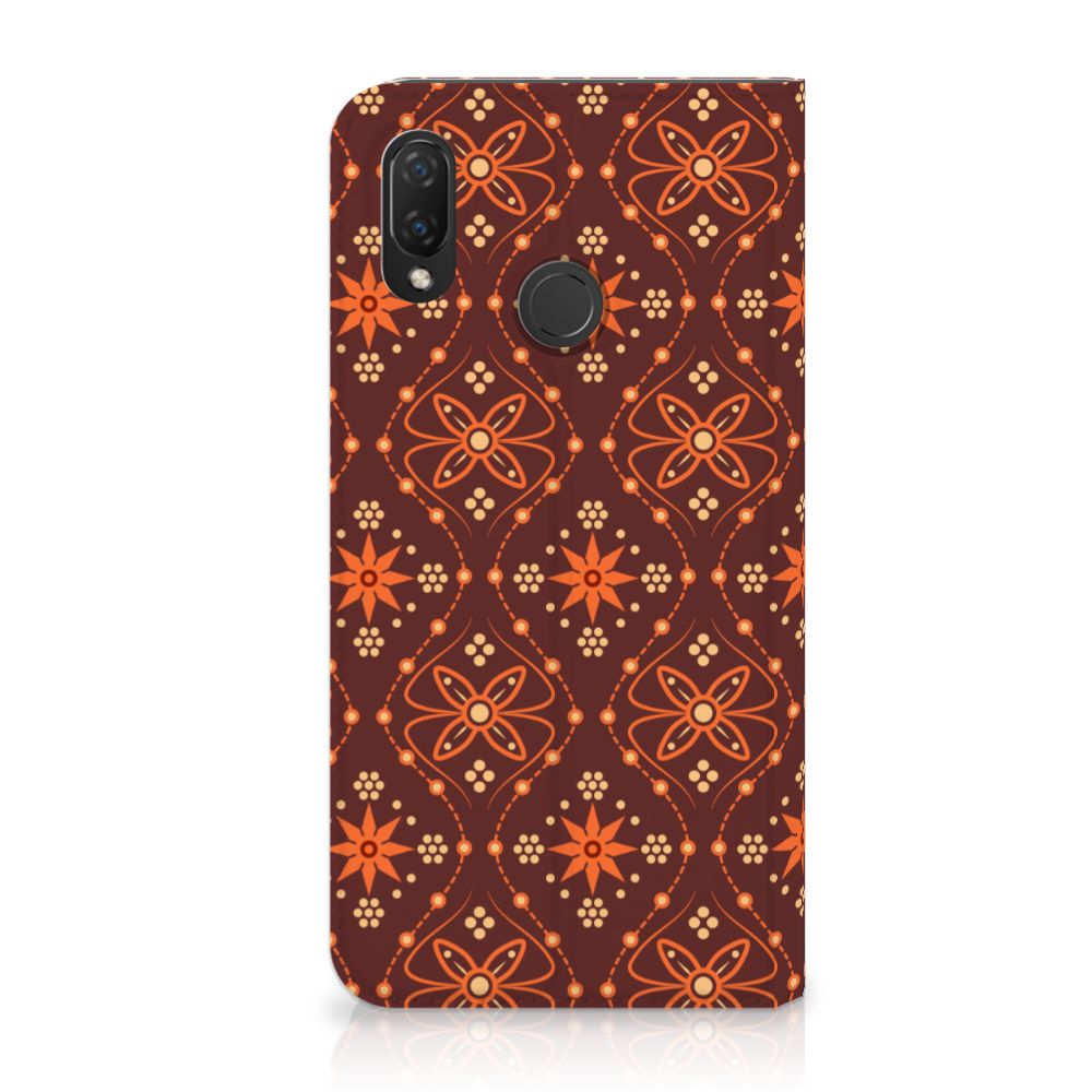 Huawei P Smart Plus Hoesje met Magneet Batik Brown