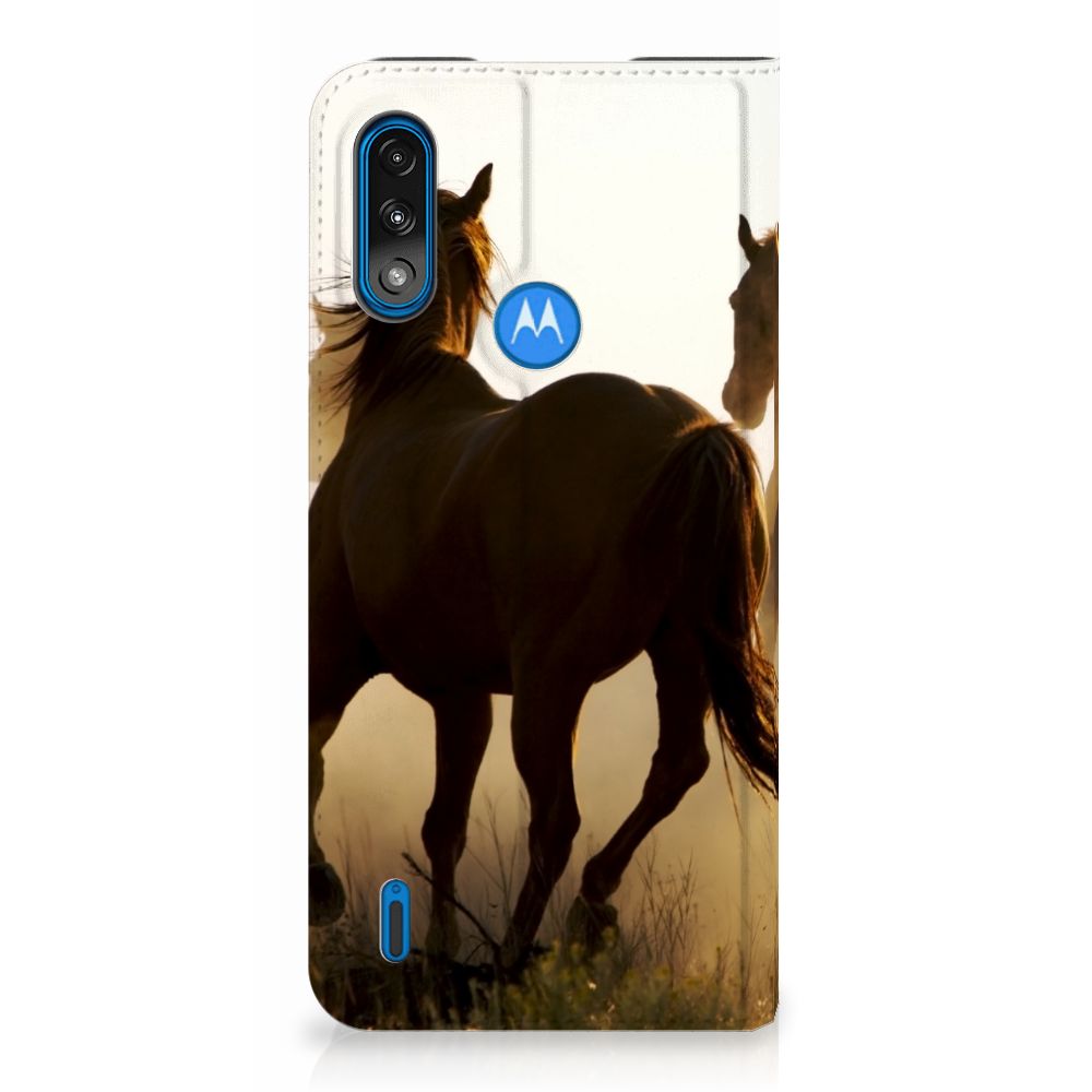 Motorola Moto E7 Power | E7i Power Hoesje maken Design Cowboy met paardenprint op een smartphonehoesje