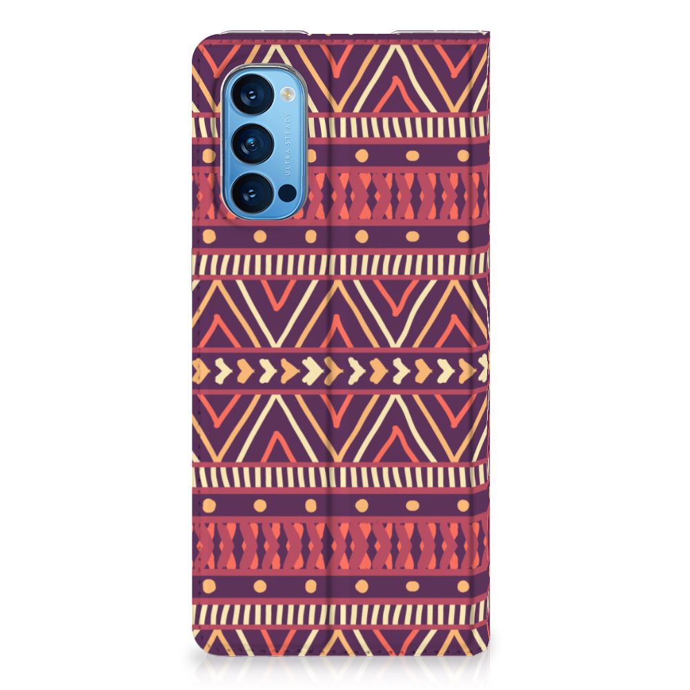 OPPO Reno4 Pro 5G Hoesje met Magneet Aztec Paars - B2C Telecom