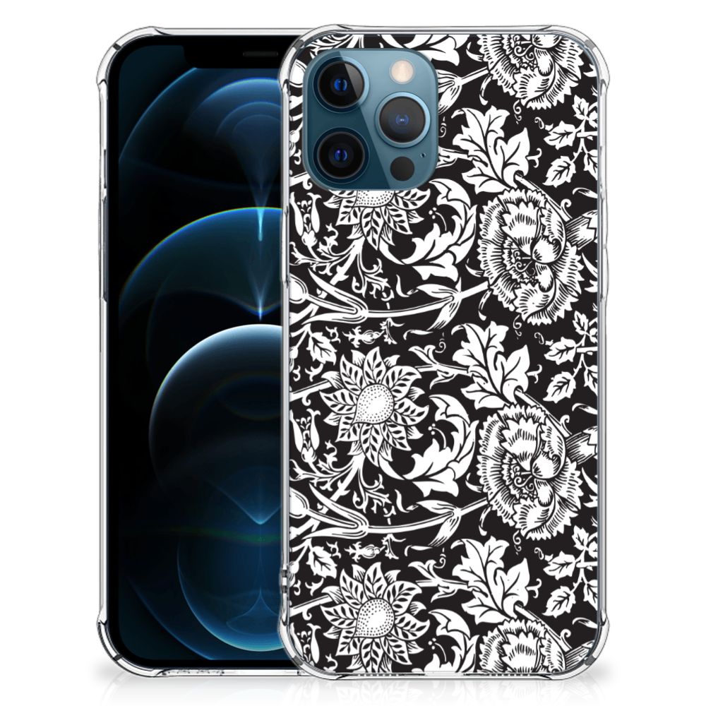 iPhone 12 | 12 Pro Case Black Flowers