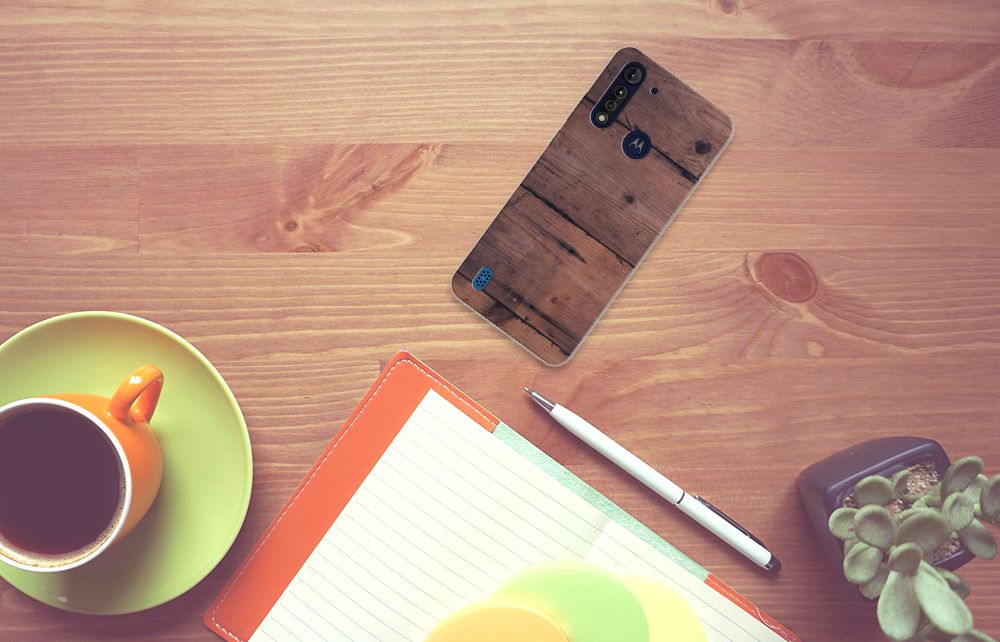 Motorola Moto G8 Power Lite Bumper Hoesje Old Wood B2C Telecom