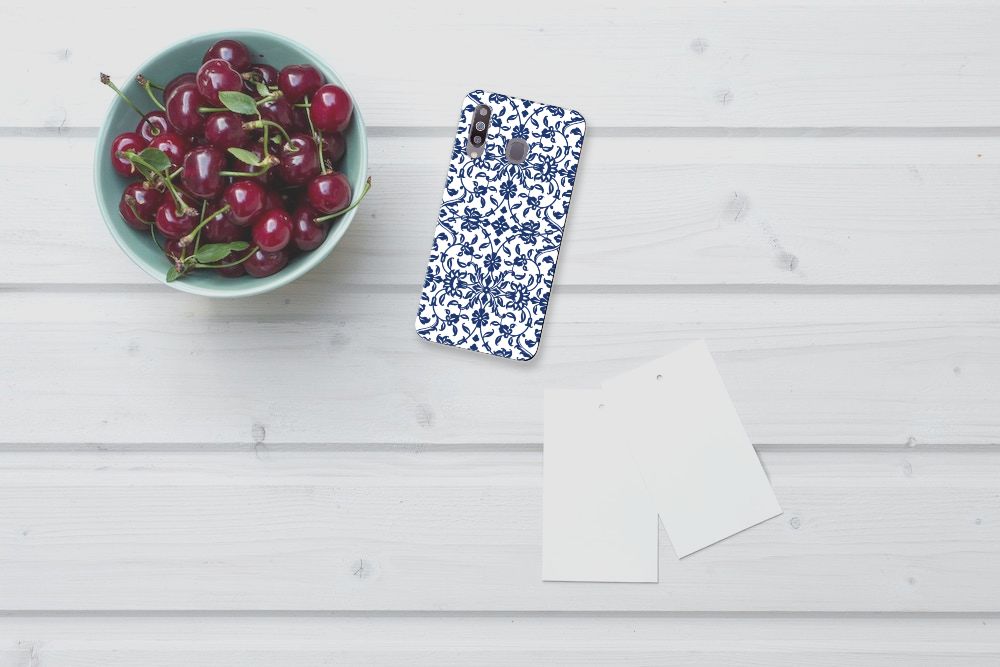 Samsung Galaxy M30 TPU Case Flower Blue