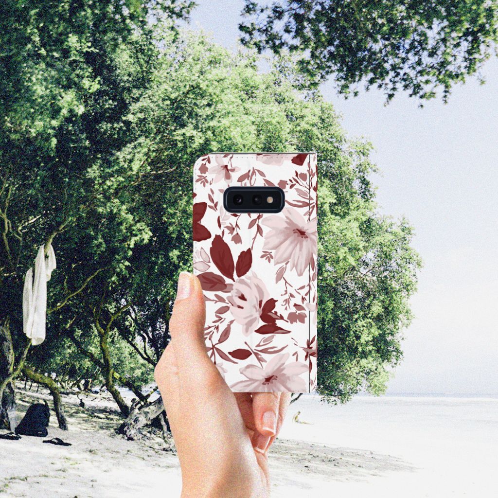 Bookcase Samsung Galaxy S10e Watercolor Flowers