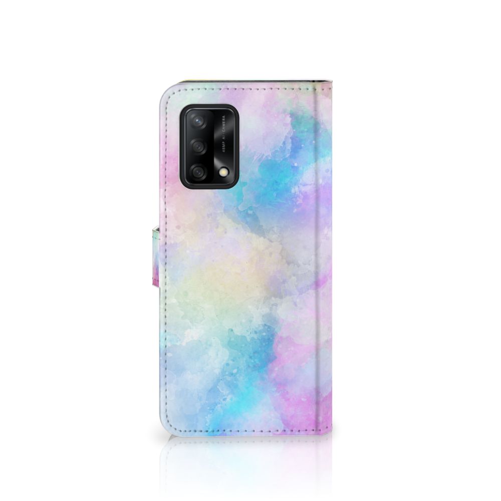 Hoesje OPPO A74 4G Watercolor Light met pastelkleuren en uniek watercolor ontwerp.