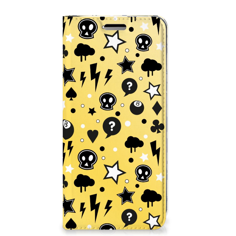 Mobiel BookCase Samsung Galaxy S9 Punk Geel
