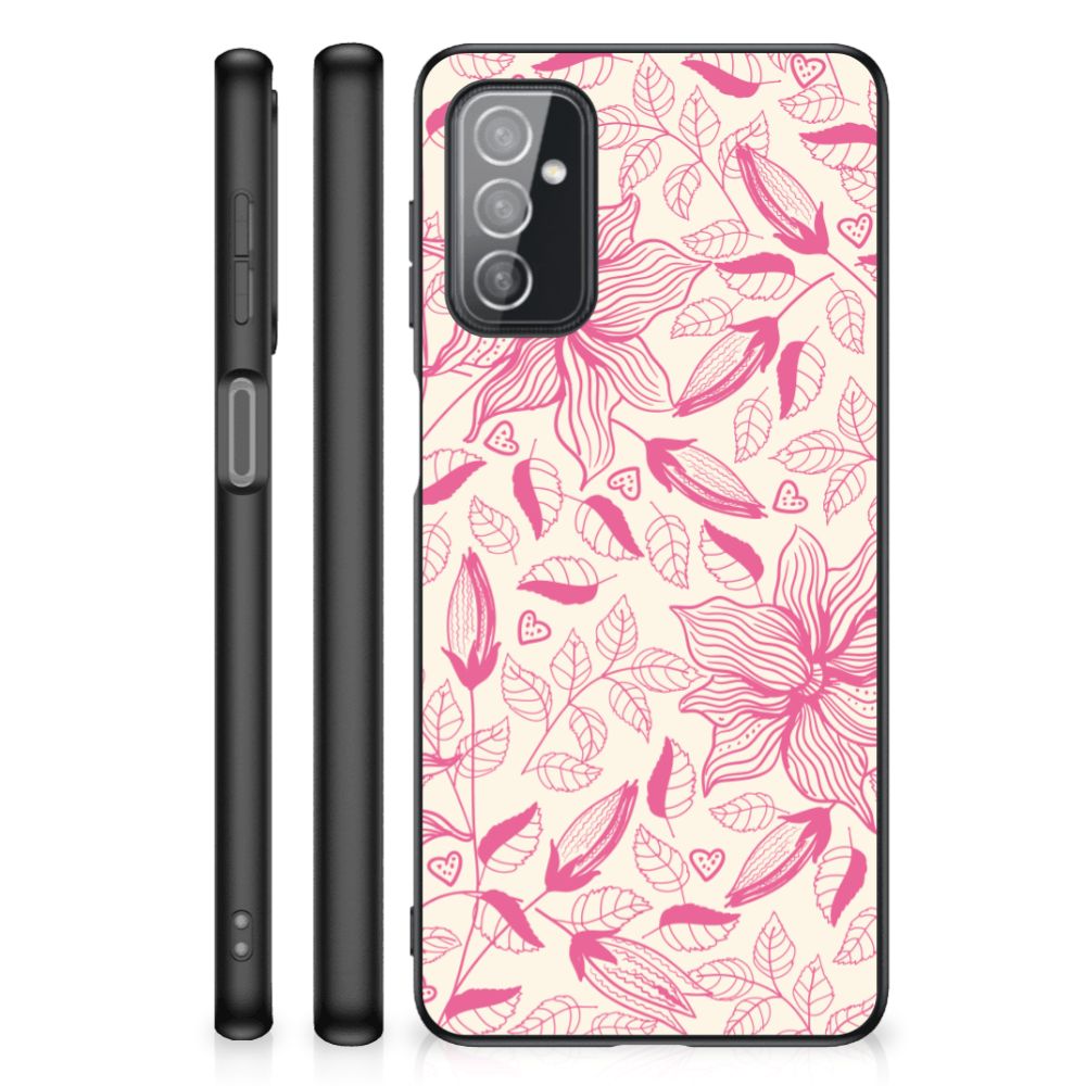 Samsung Galaxy M52 Bloemen Hoesje Pink Flowers B2C Telecom