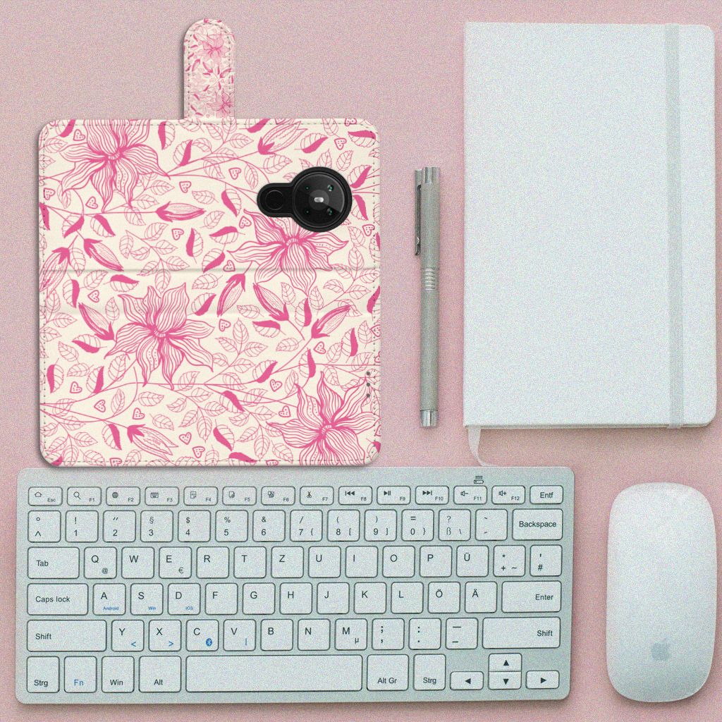 Nokia 5.3 Hoesje Pink Flowers