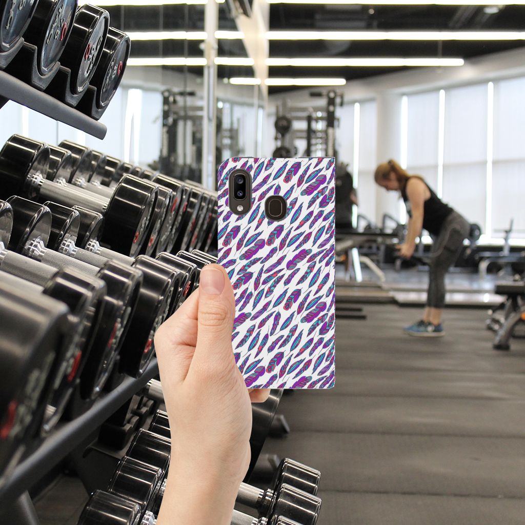 Samsung Galaxy A30 Hoesje met Magneet Feathers Color