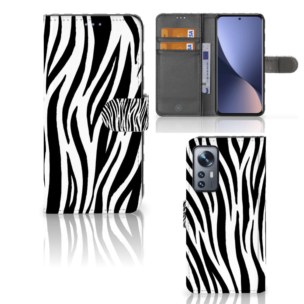 Xiaomi 12 | 12X Telefoonhoesje met Pasjes Zebra