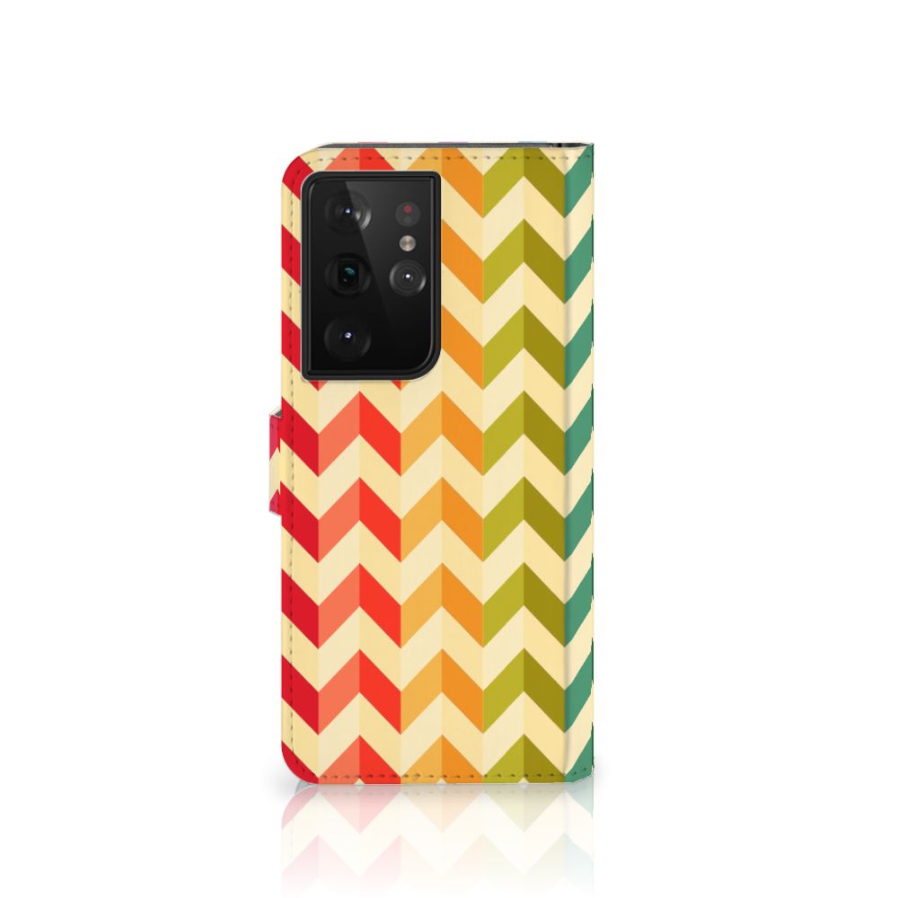 Samsung Galaxy S21 Ultra Telefoon Hoesje Zigzag Multi Color