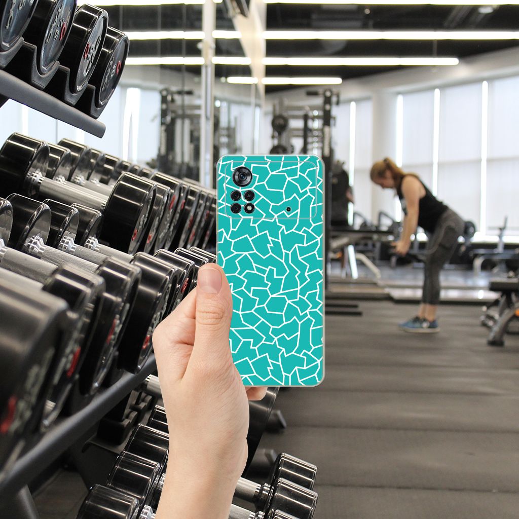 Xiaomi Poco X4 Pro 5G Hoesje maken Cracks Blue B2C Telecom