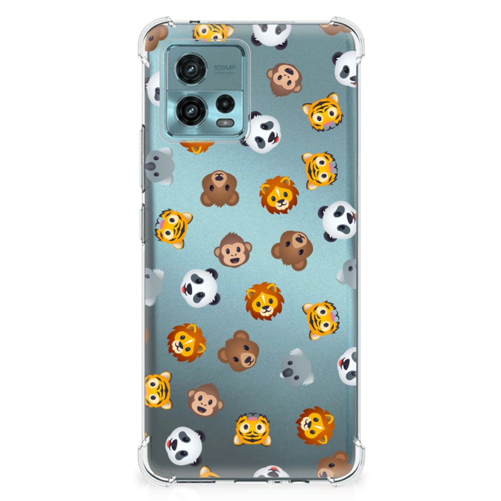 Doorzichtige Silicone Hoesje voor otorola Moto G72 Dieren Emojis