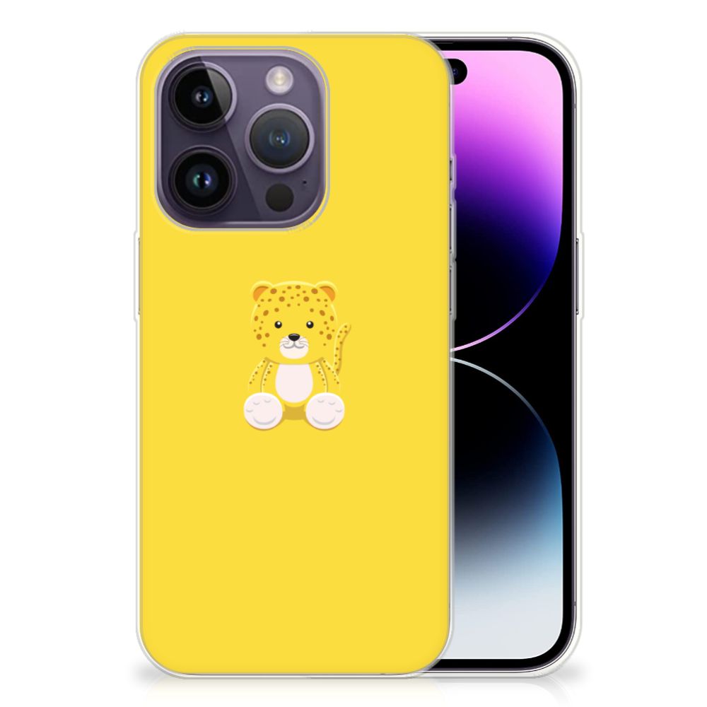 Apple iPhone 14 Pro Telefoonhoesje met Naam Baby Leopard B2C Telecom