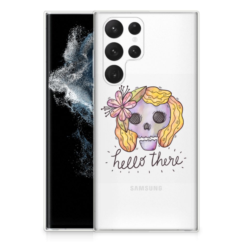 Silicone Back Case Samsung Galaxy S22 Ultra Boho Skull B2C Telecom