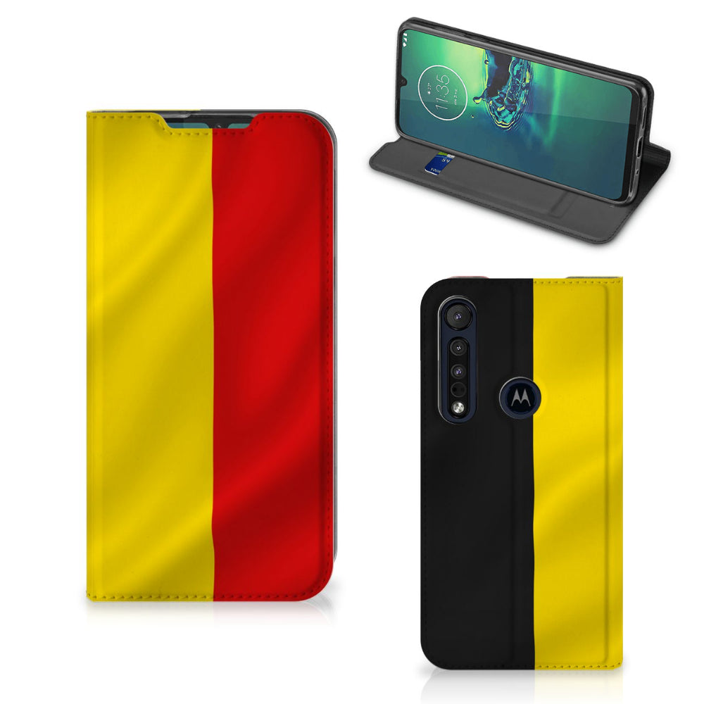 Motorola G8 Plus Standcase Belgische Vlag