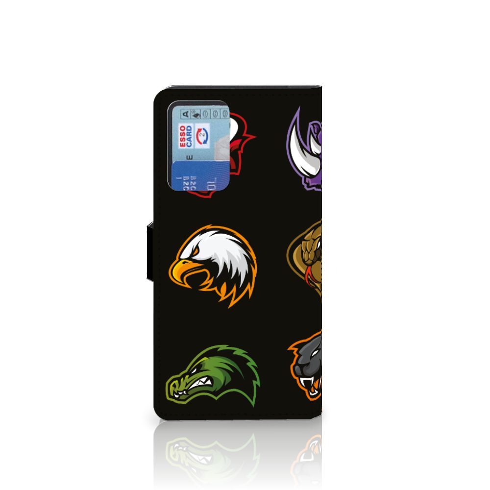 Xiaomi Redmi Note 10 Pro Leuk Hoesje Cartoon met kleurrijke cartoon dieren op zwart