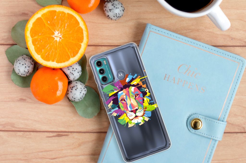 Motorola Moto G60 Telefoonhoesje met Naam Lion Color B2C Telecom