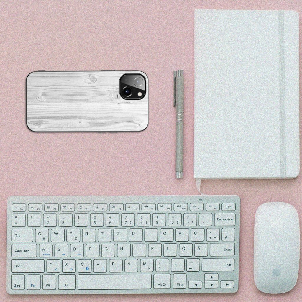 Apple iPhone 13 Houten Print Telefoonhoesje White Wood B2C Telecom