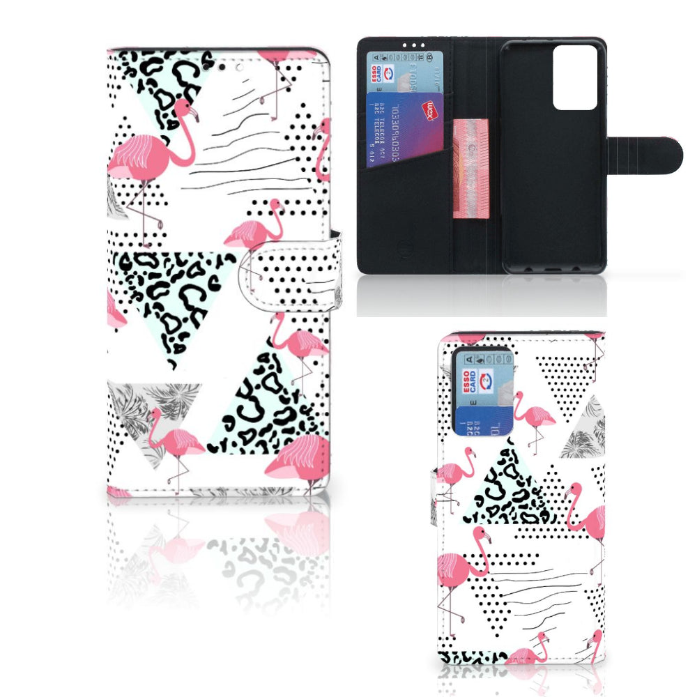 Xiaomi Redmi Note 10 Pro Telefoonhoesje met Pasjes Flamingo Triangle