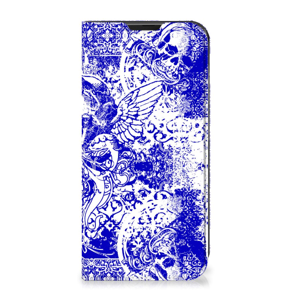 Mobiel BookCase Samsung Galaxy Xcover 6 Pro Angel Skull Blauw - B2C Telecom