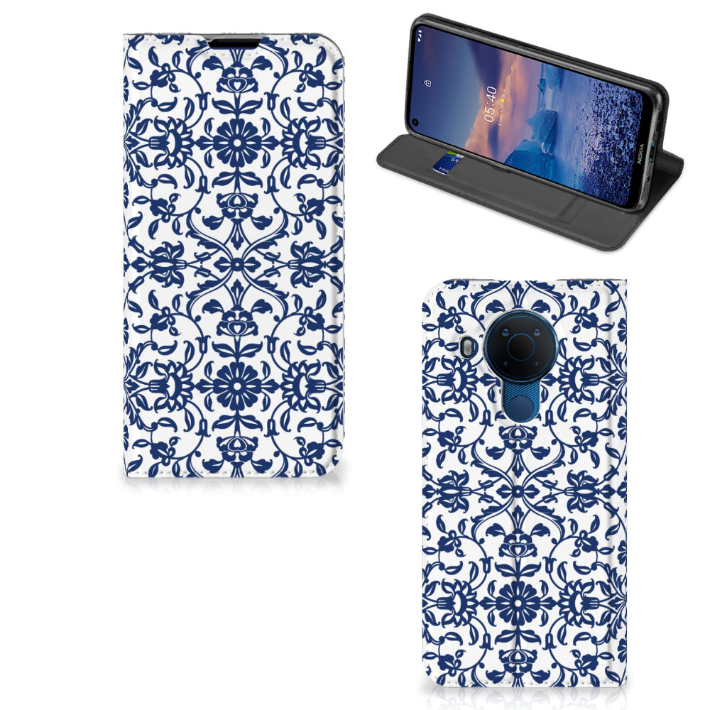 Nokia 5.4 Smart Cover Flower Blue