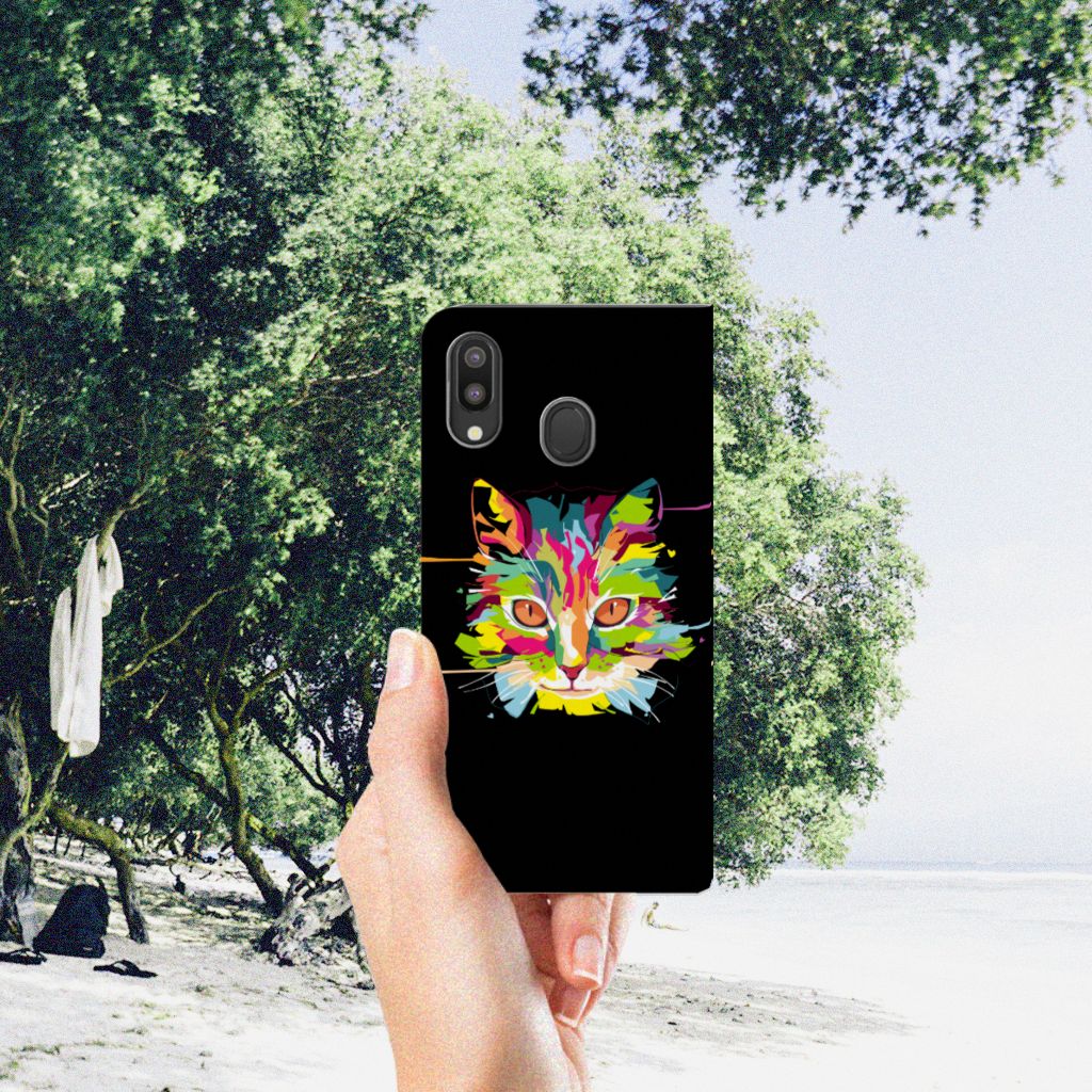 Samsung Galaxy M20 Magnet Case Cat Color