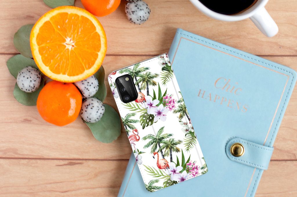 Samsung Galaxy A41 Hoesje maken Flamingo Palms - B2C Telecom