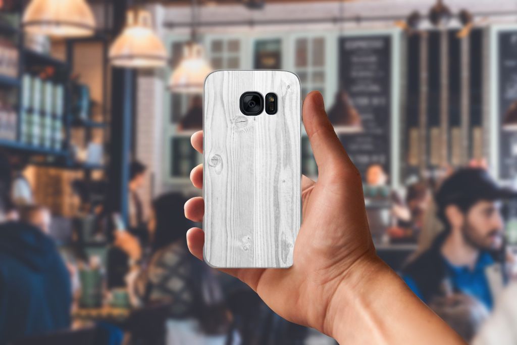 Samsung Galaxy S7 Bumper Hoesje White Wood